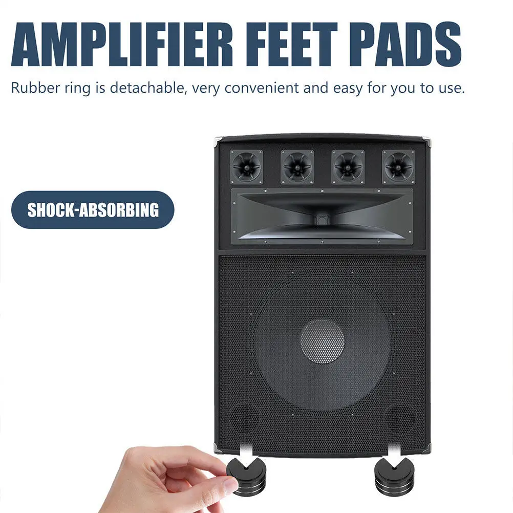

4Pcs Speaker Vibration Damper Pads High-Density Rubber Isolation Feet for Subwoofer Amplifier Turntable Noise Reduction Audio