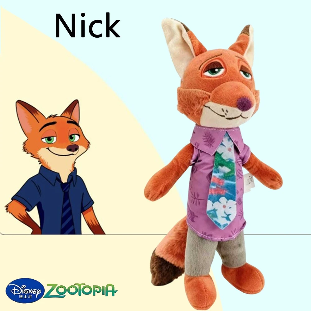 Disney Zootopia Peluche Animali di peluche morbidi Judy Hopps Fox Nick Wilde Bambola Regalo di Natale Cartoon Anime Movie Personaggio
