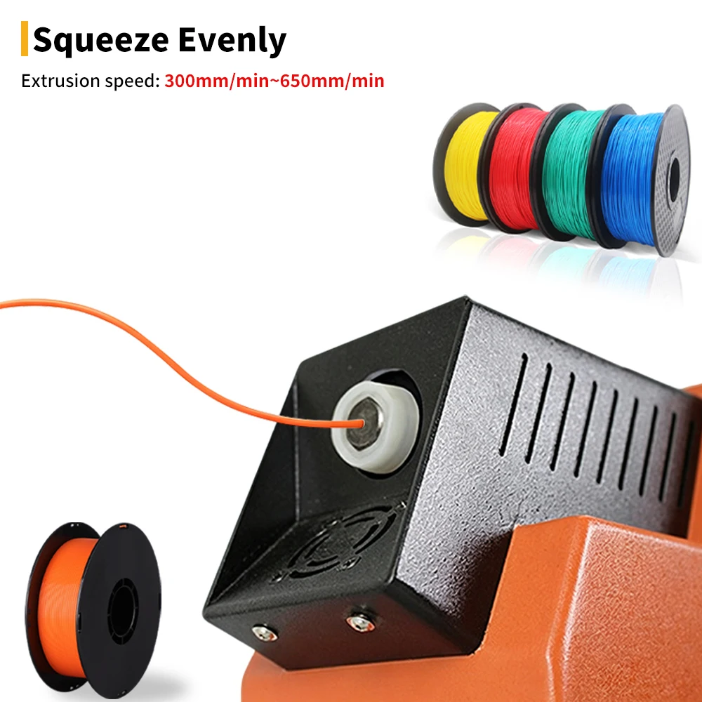Desktop 3D Printer Filament Extrusion Machine Dual-Diameter 1.75mm/3mm Speed Adjustable for PLA ABS Printing Consumables