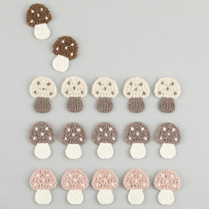 20 Stück Stickerei-Pilz-Applikationen für DIY-Haarspangen, Schuhblumen, Broschen, Kleidungszubehör-Patches – Detail 1