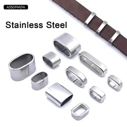 10pcs Stainless Steel Ring For Leather Bracelet Ornament Connect Lace Buckle Bracelet Clasp DIY Jewelry Making Accessories