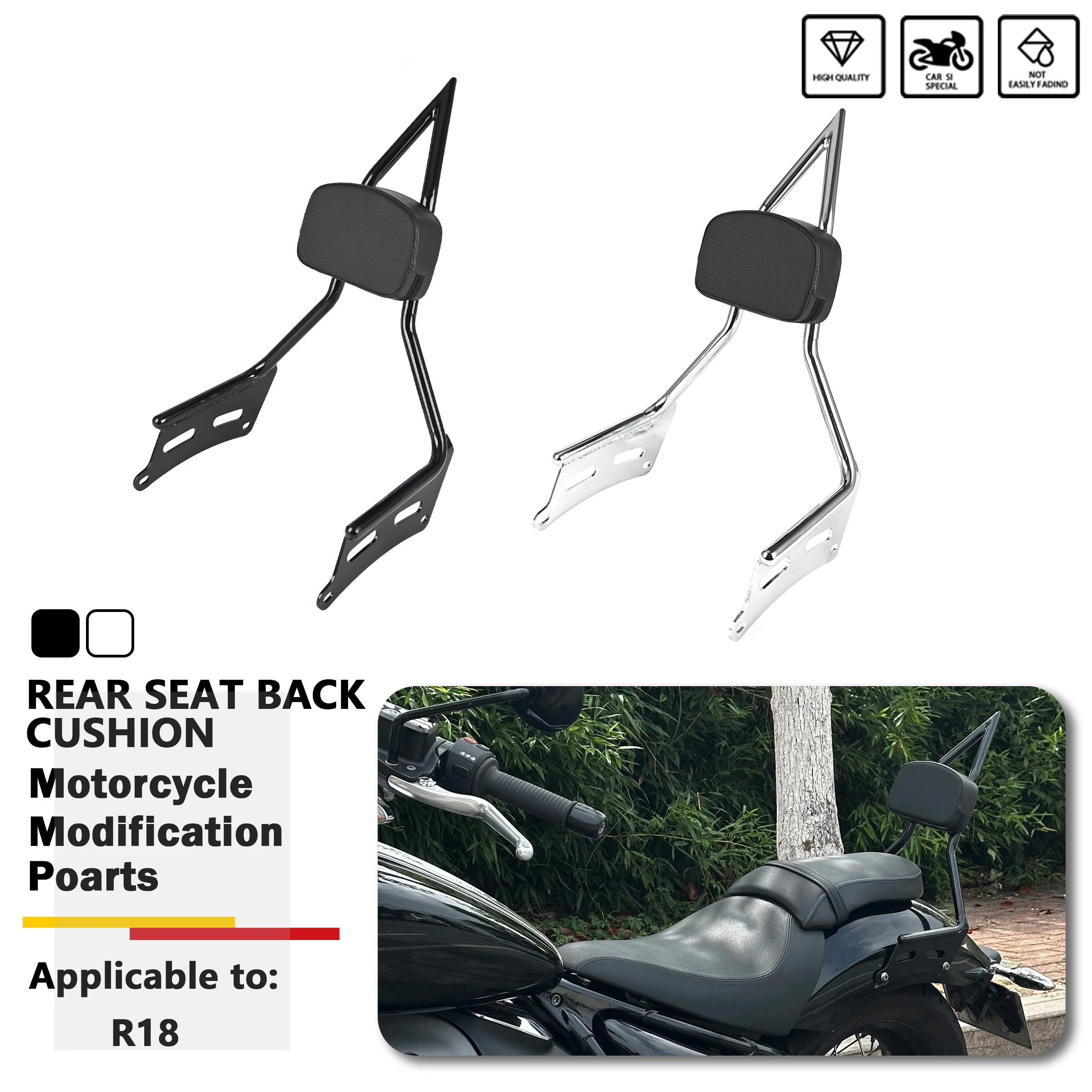 Respaldo trasero para pasajero de motocicleta, respaldo retro clásico para BMW R18 100 años R 18 Classics 2020 2021 2022 2023