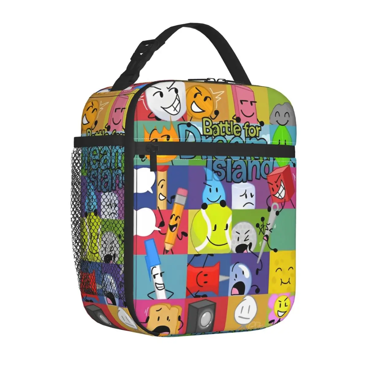 BFDI Cast Photo Inanimates Insanitys Insulated Lunch Bag Leakproof Meal Container Cooler Bag Lunch Box Tote Work Outdoor