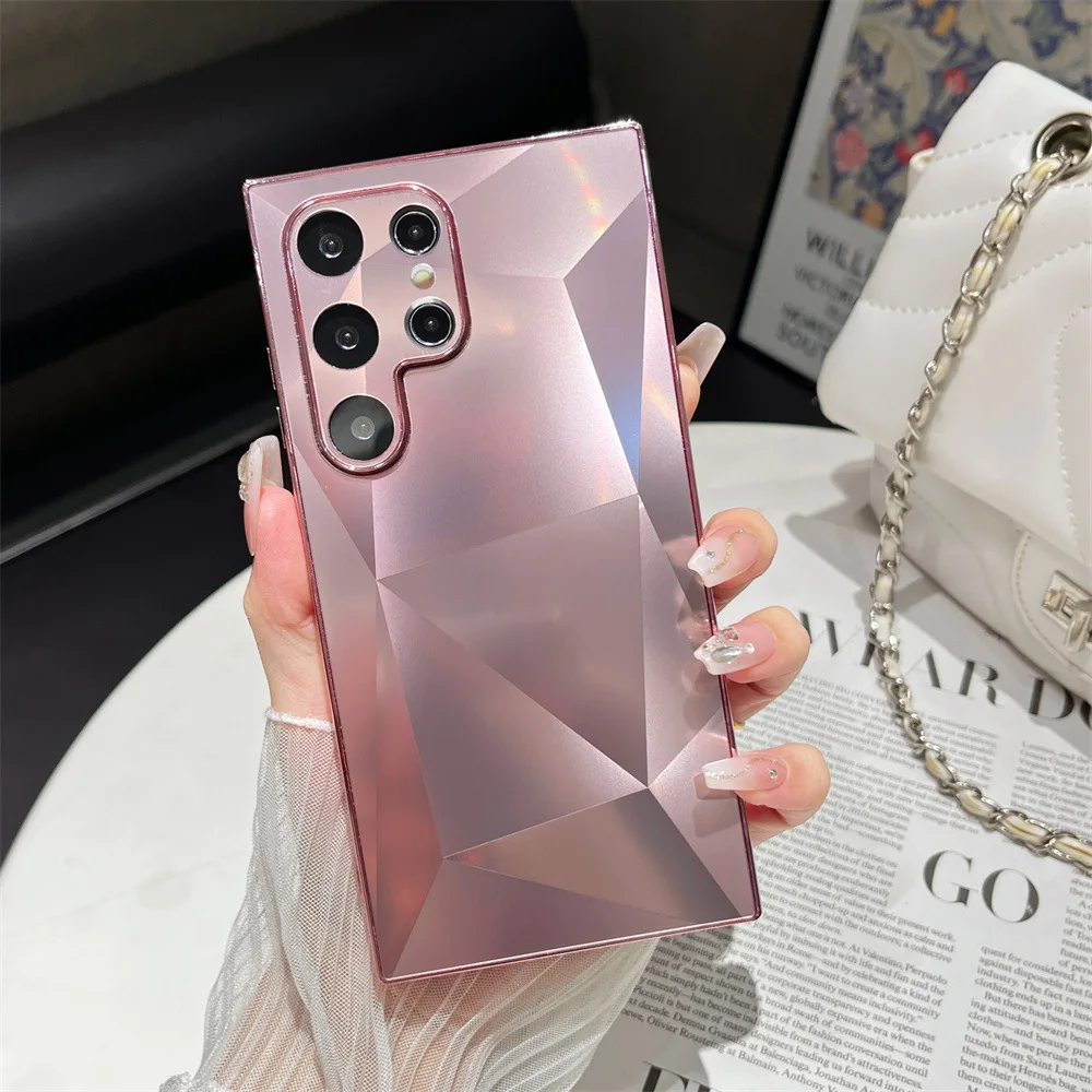 

For Samsung S24 S23Ultra Samsung S24 S23+ phone case skin feel diamond patterned acrylic ultra-thin anti drop protective case