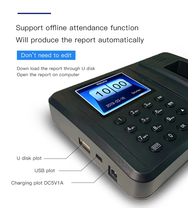 Biometric Fingerprint Attendance Machine 2.8 