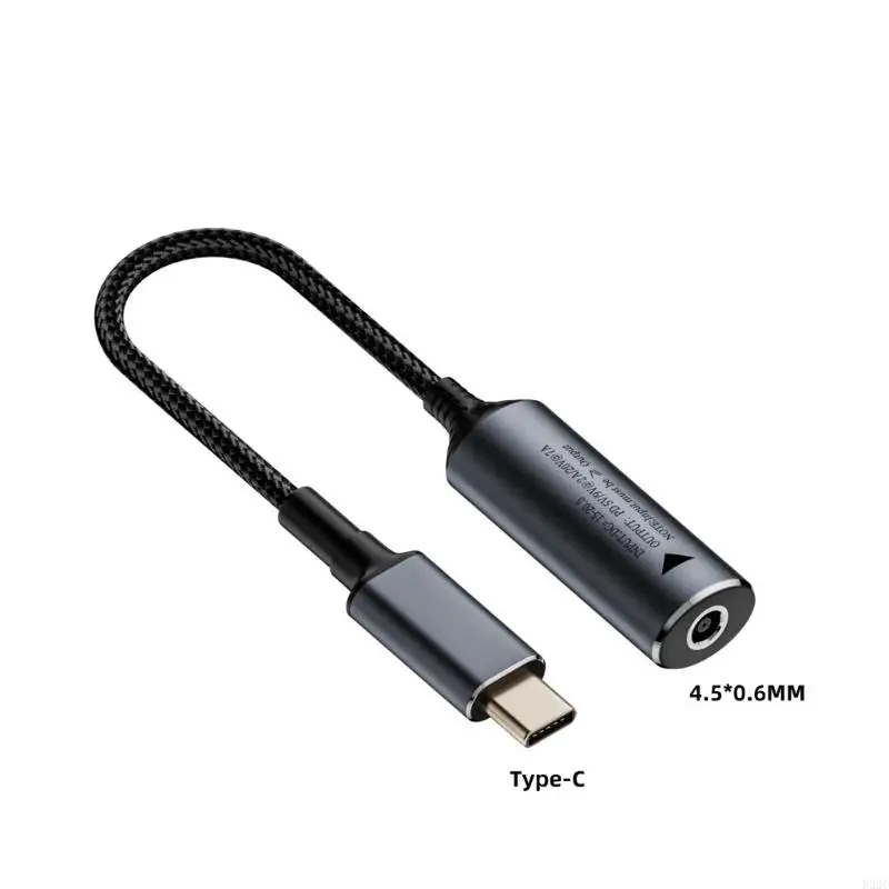 K32C 17.50cm Long Converters Cable Power Adapter Cord DC5525/5521/Square Port to Type C PD140W Charging Wire Short Line