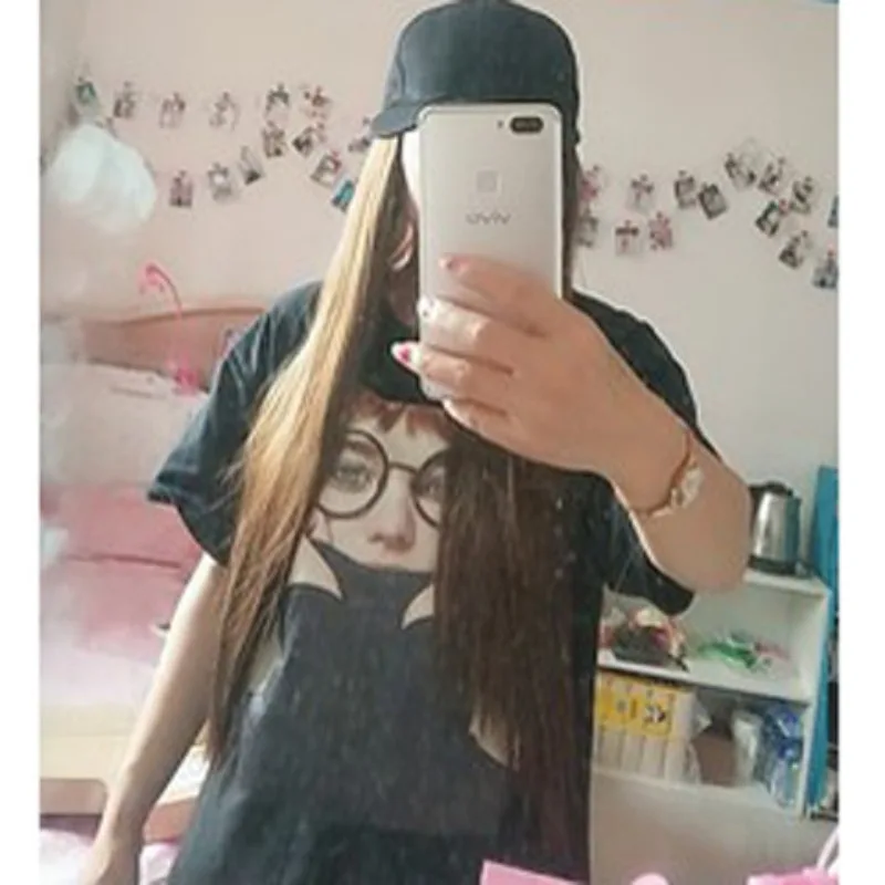 Peluca sintética de moda de una sola pieza de seda mate, pelo largo y liso Natural, gorra de béisbol, sombrero con capucha, uso diario para mujer en negro y marrón