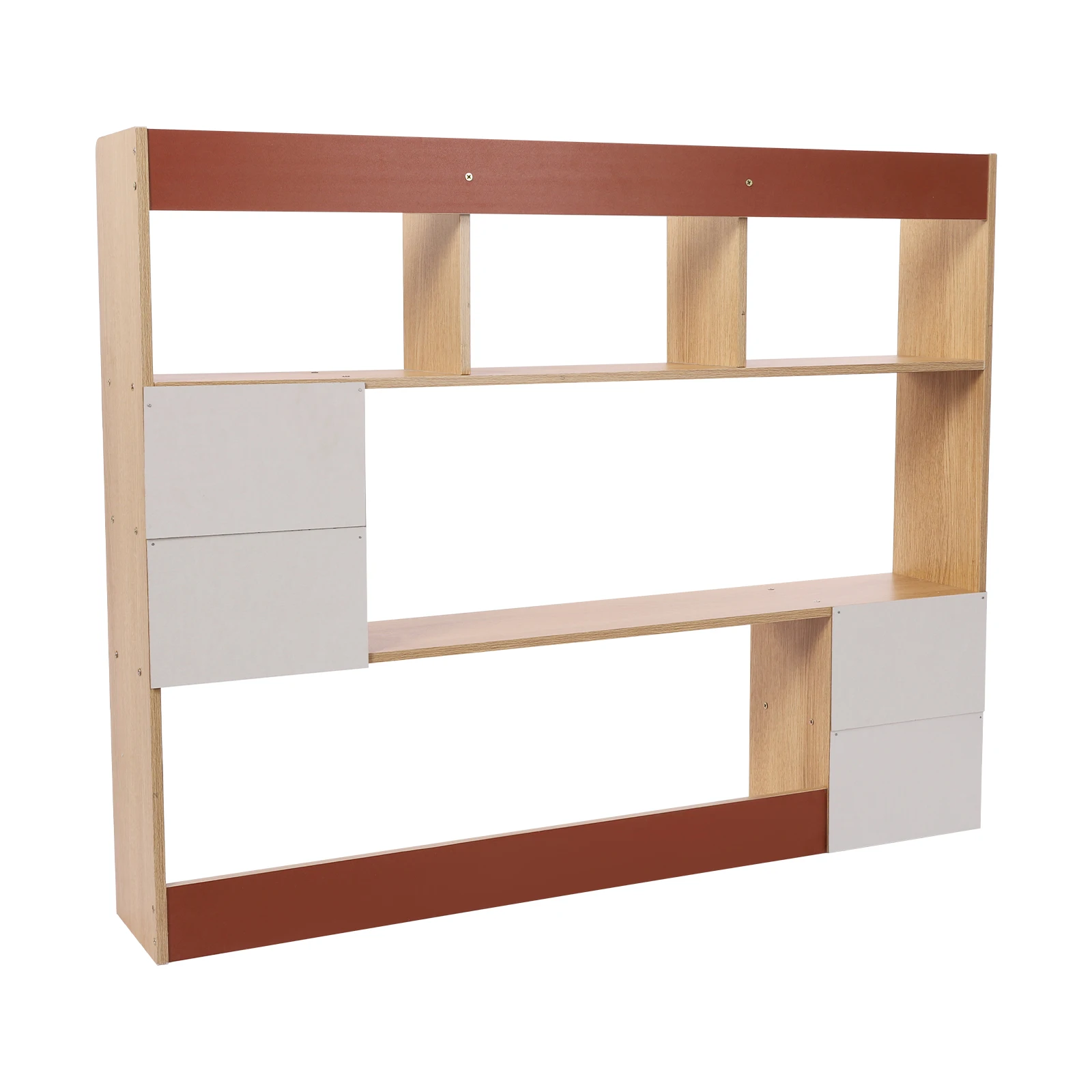 100*17*80 سنتيمتر البلوط منظم سطح المكتب مستطيلة مكتب تخزين الرف رف سطح المكتب الحديث مع مقابض خشبية صلبة