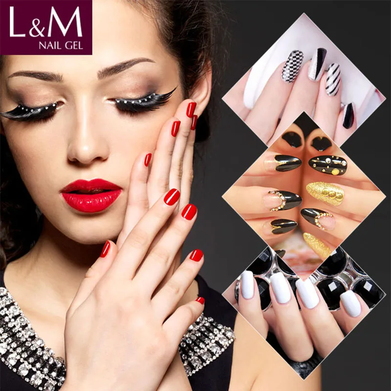 L&M Bulk Gel Nagellak Semi-permanente UV Led Esmaltes Glitter Nail Art Top Base Coat Gel Vernis Groothandel Gel Polish