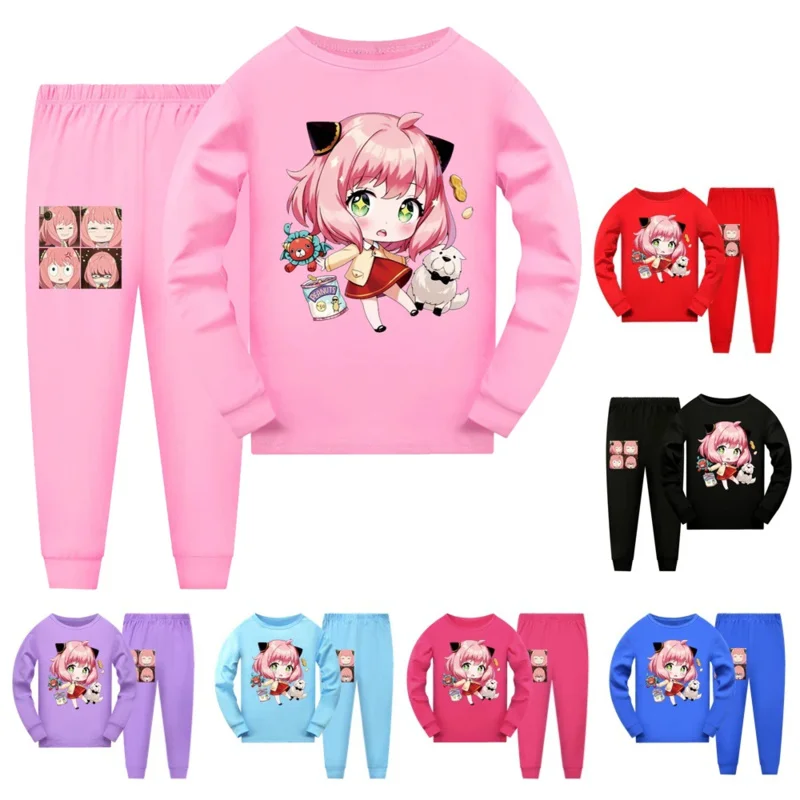 New Autumn Spyed X Family Clothes Baby Girls Long Sleeve Pajama Toddler Boys Nightwear Kids Pyjamas Children Anyai Forger Pijama