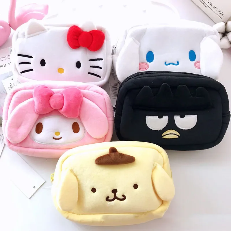 Sanrio Hello Kitty Bad Badtz Maru My Melody Cute Cartoon Coin Purse Girl Cosmetic Bag Travel Storage Bag Student Pencil Case