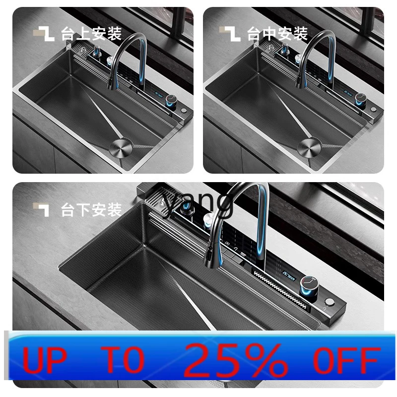 

Lmm Kitchen Vegetable Basin Stainless Steel Large Single Sink Flying Rain Sink Thickened Dishwasher