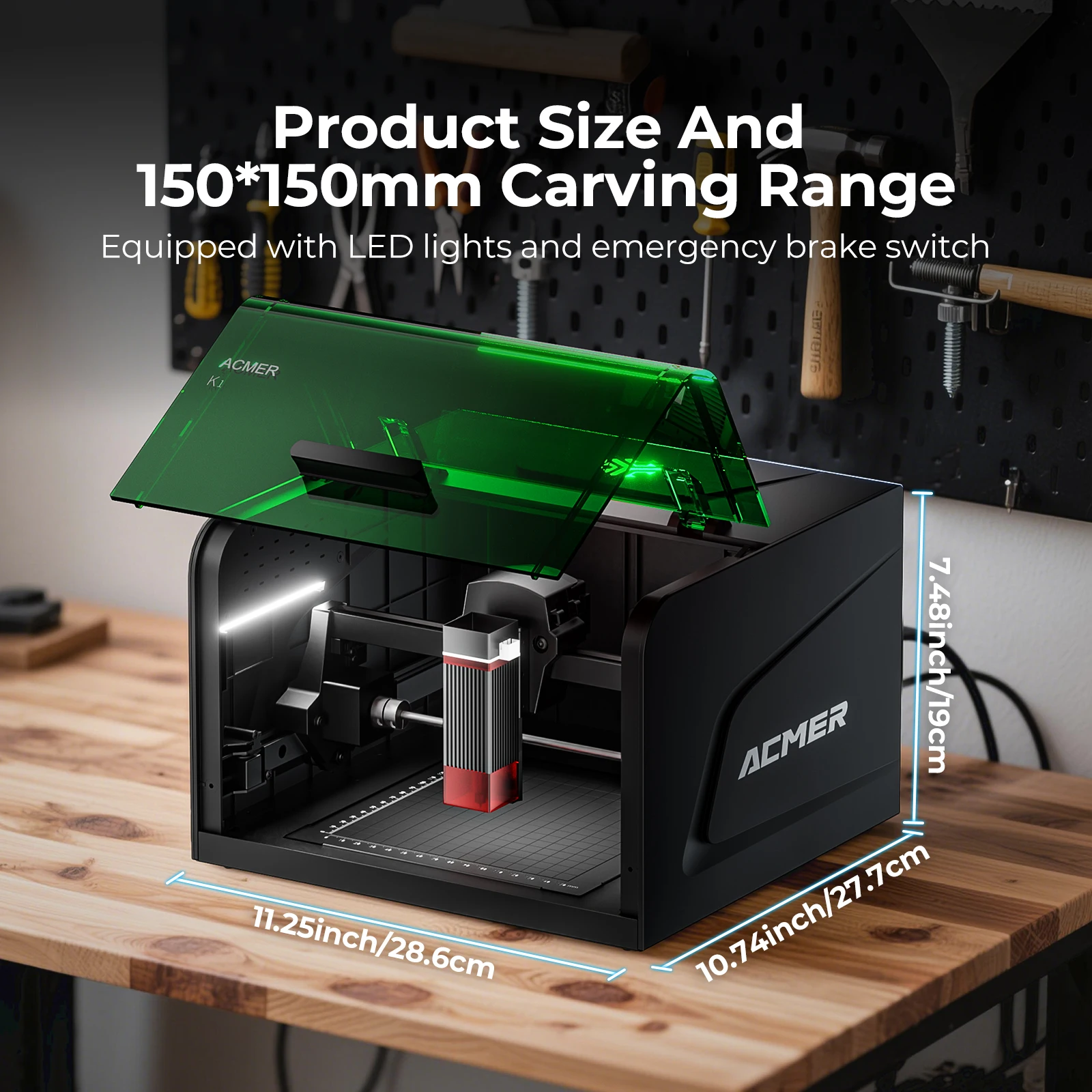 ACMER K1 0.01mm Sealed Laser Engraving Machine Easy Operate Excellent Security High Precision For Hobbyists And Professionals