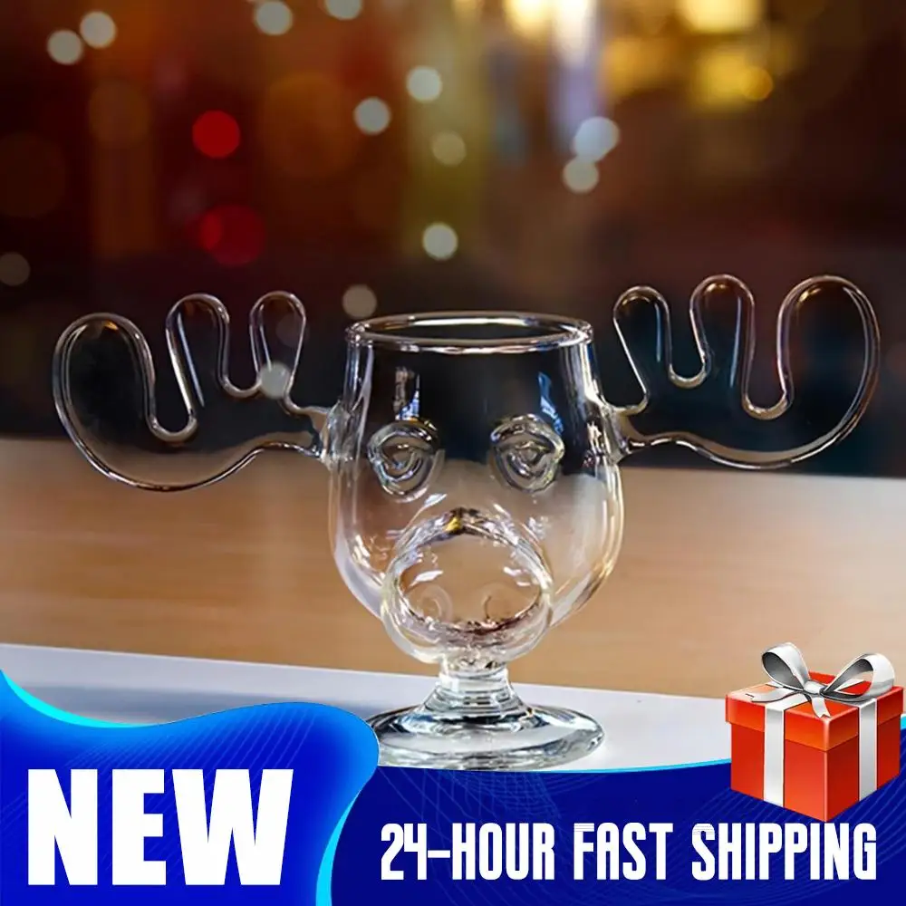 1-3 قطعة 240 مللي 8 أوقية عيد الميلاد موس القدح عيد الميلاد الرنة رئيس الإبداعية الأيائل الزجاج النبيذ البيرة عصير الماء الحليب كوب زجاجي شفاف