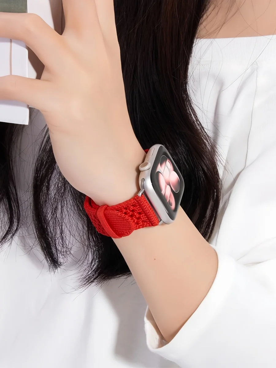 2026 Neues Tricot Single Tour Bleu Jean Armband Beige De Weimar für Apple Watch Ultra3 11 9 8 7 6 Armband 46mm 49mm 45mm 42mm