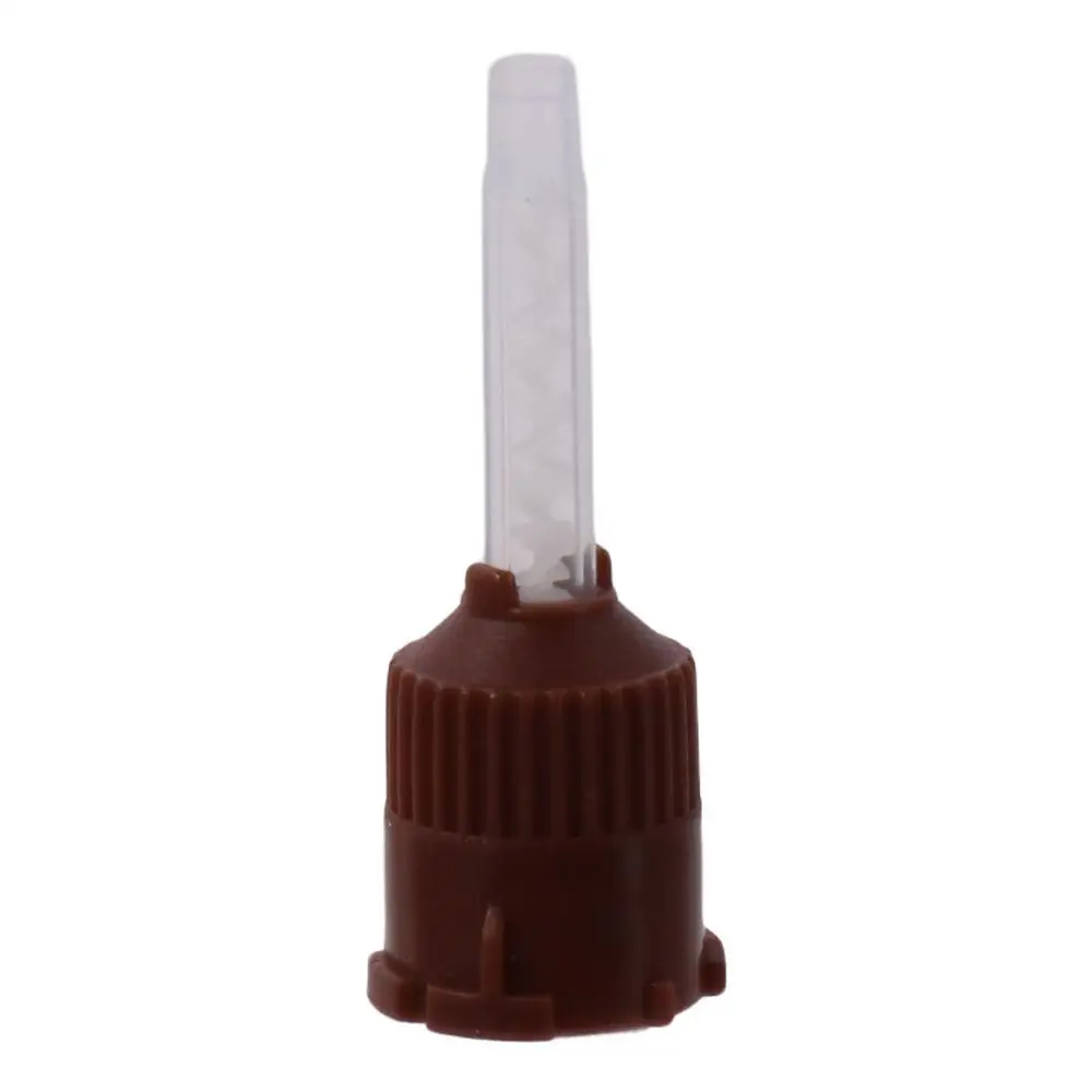 50Pcs 1:1 Dental Mixing Tips Impression Brown Mixing Tube Dental Impression