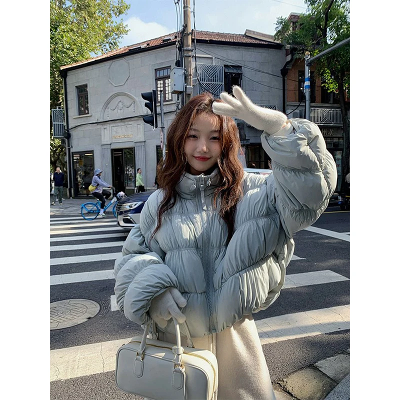 

Short Parkas Women Fashion Black Puffer Jacket Winter Streetwear Down Coats Ladies Korean Warm Cotton Padded Outerwears