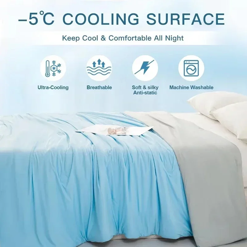 2025 New Solid Color Cool Simple Grid Ice Cream Light Summer Blanket Machine Washable Single Air Conditioner Quilt For Home