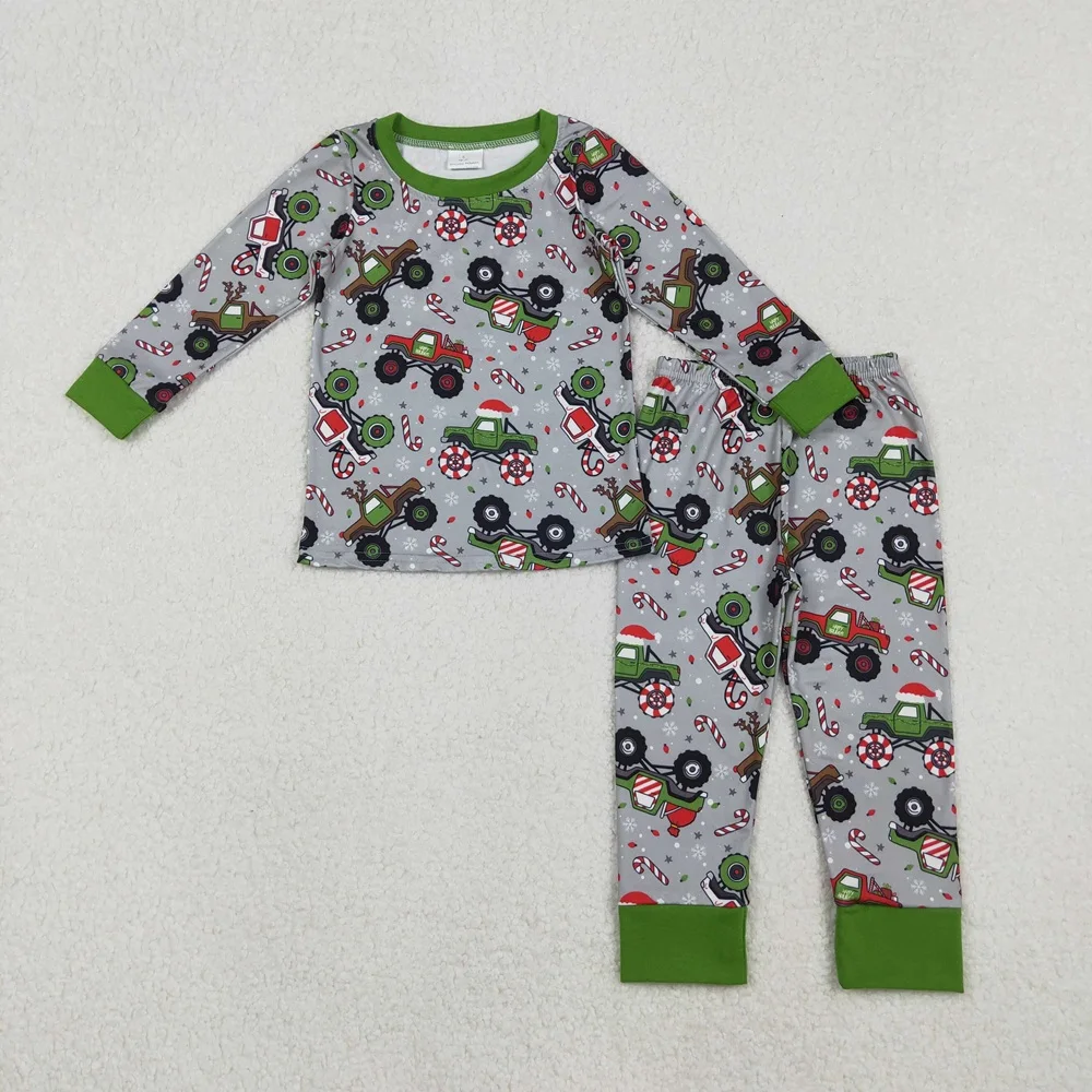 

Wholesale Children Christmas Set Toddler Kids Long Sleeves Shirt Nightwear Baby Boy Trucks Pants Sleepwear Boys Pajamas Outfit