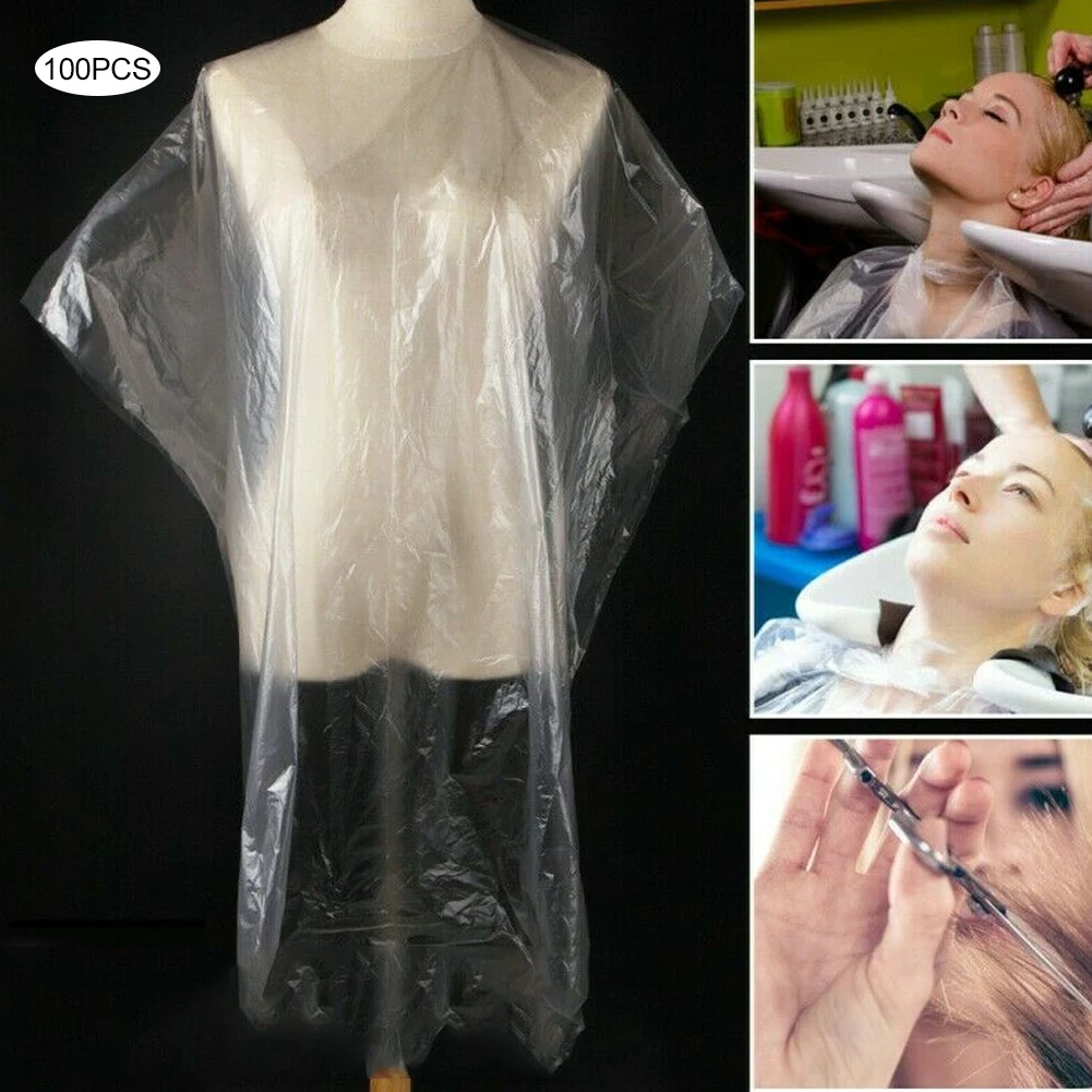 

100pcs Disposable Salon Apron Cape Gown Waterproof Hair Cutting Cover For Home Barber Tools