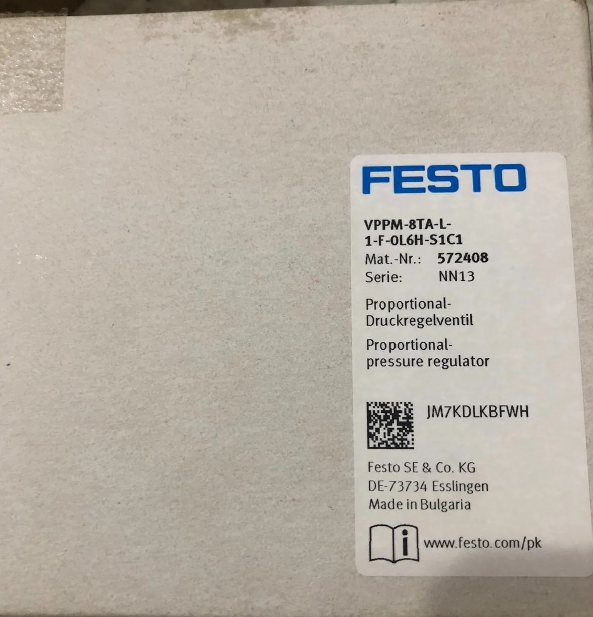 Festo 572408 Festo VPPM-8TA-L-1-F-0L6H-S1C1 FESTO German Proportional Valve