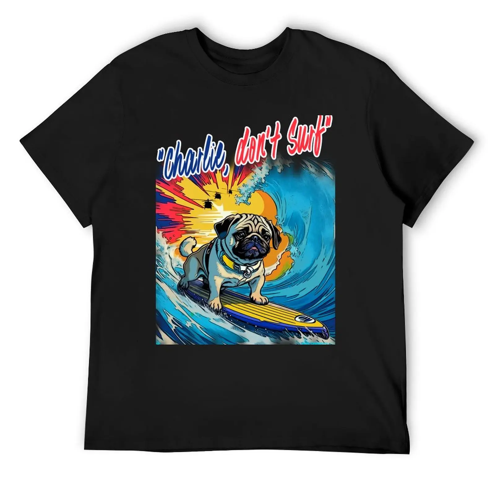 

Pug Surfer 2 T-Shirt anime figures blue archive funny shirt cotton oversized t shirt men