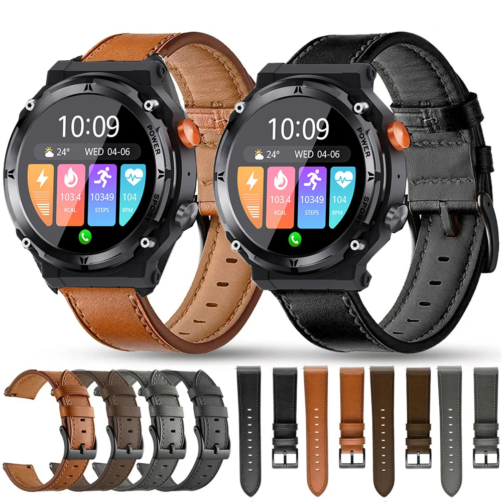 Leather Strap Watchband for C21 Pro Smart Watch Smart Wriststrap Quick Releas Bracelet for C21 Pro SmartWatch Accessories