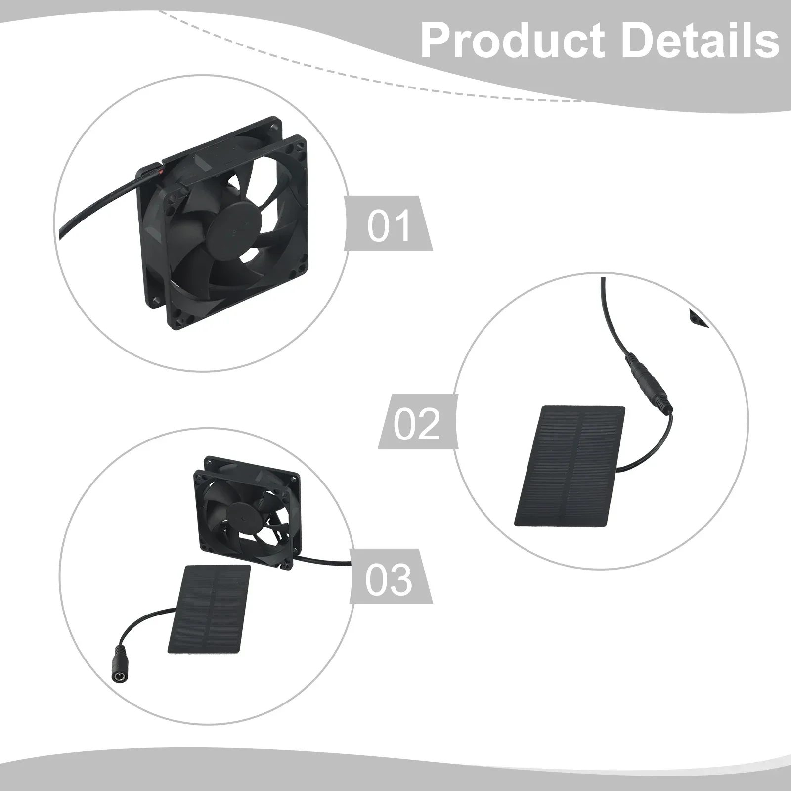 Greenhouse Cooling Outdoor Camping Fan 5V Solar Fan Cooling Easy To Use Environmentally Friendly IP65 Waterproof