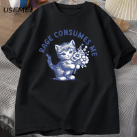 Rage Consumes Me T Shirt Weirdcore Funny Hilarious Kitten Meme T-shirt Dark Humor Unhinged Tshirt Mental Health Tee Shirt Tops