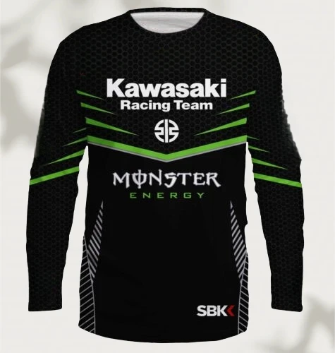 

Мужская футболка Kawasaki Motorcycle Racing Team с длинным рукавом, весенне-осенние женские футболки, новинка 2024, спортивная детская одежда, топы