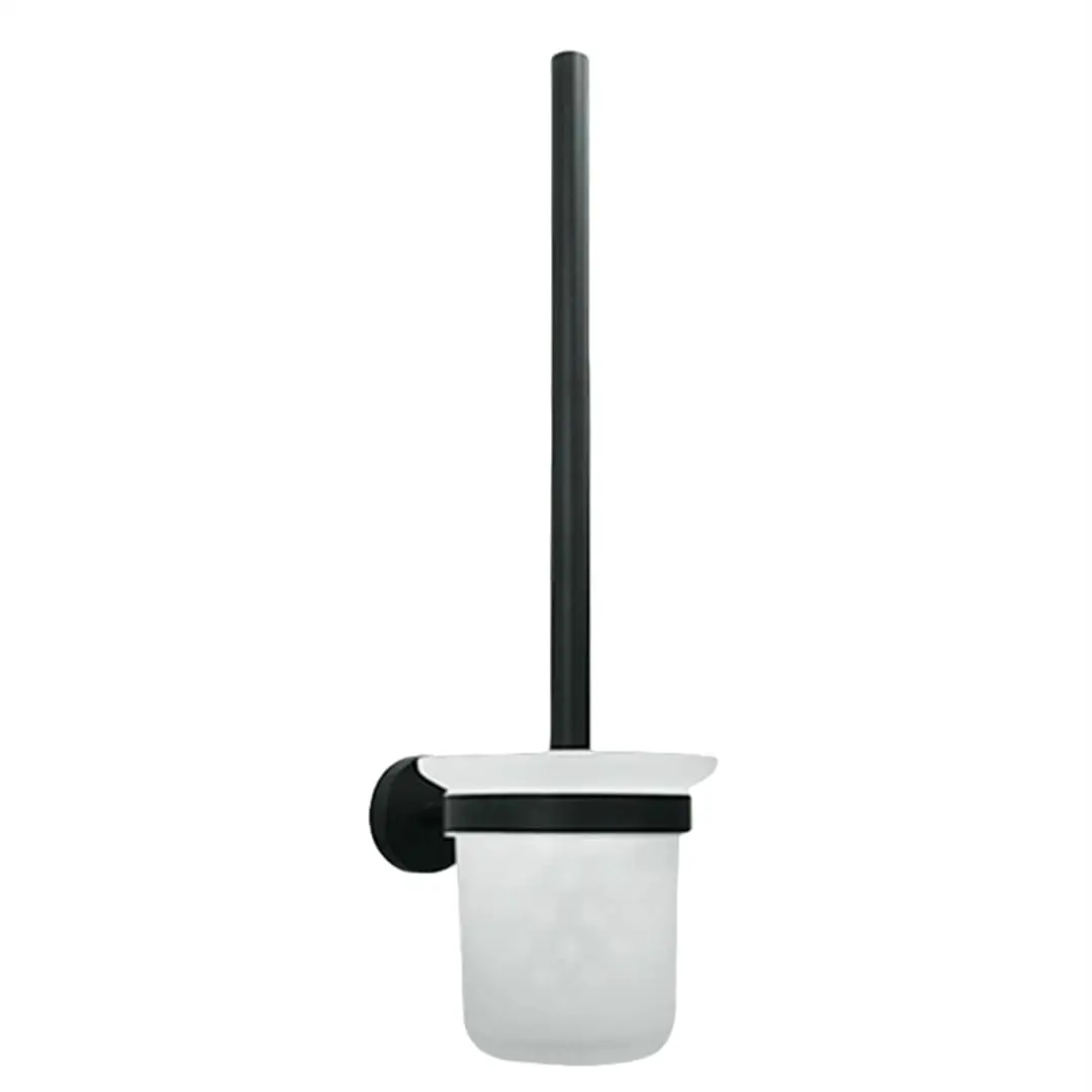 

Black Stainless Steel Wall Towel Rack Bathroom Set with Bath Mat & Holder & Brush, Customized