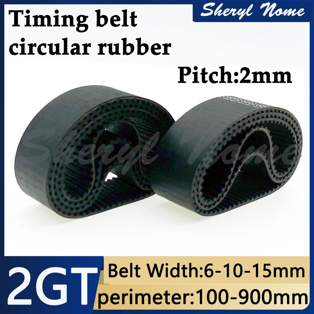 2GT belt width 6/10/15mm GT2 synchronous belt circumference 100~900mm closed-loop rubber synchronous belt 3D printer component