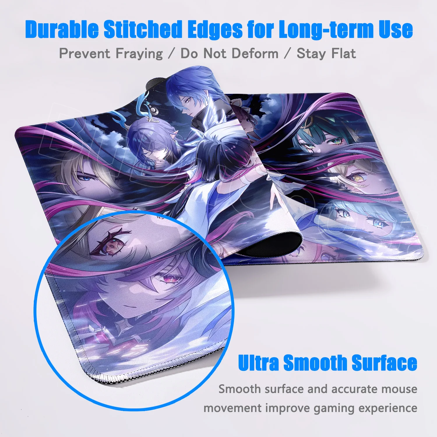 Neue Columbina Flins Varesa Arlecchino Anime Mousepad HD Genshin Impact Mauspad Laptop Gaming PC Mäuse Matte Xxl Tastatur Schreibtisch Matte