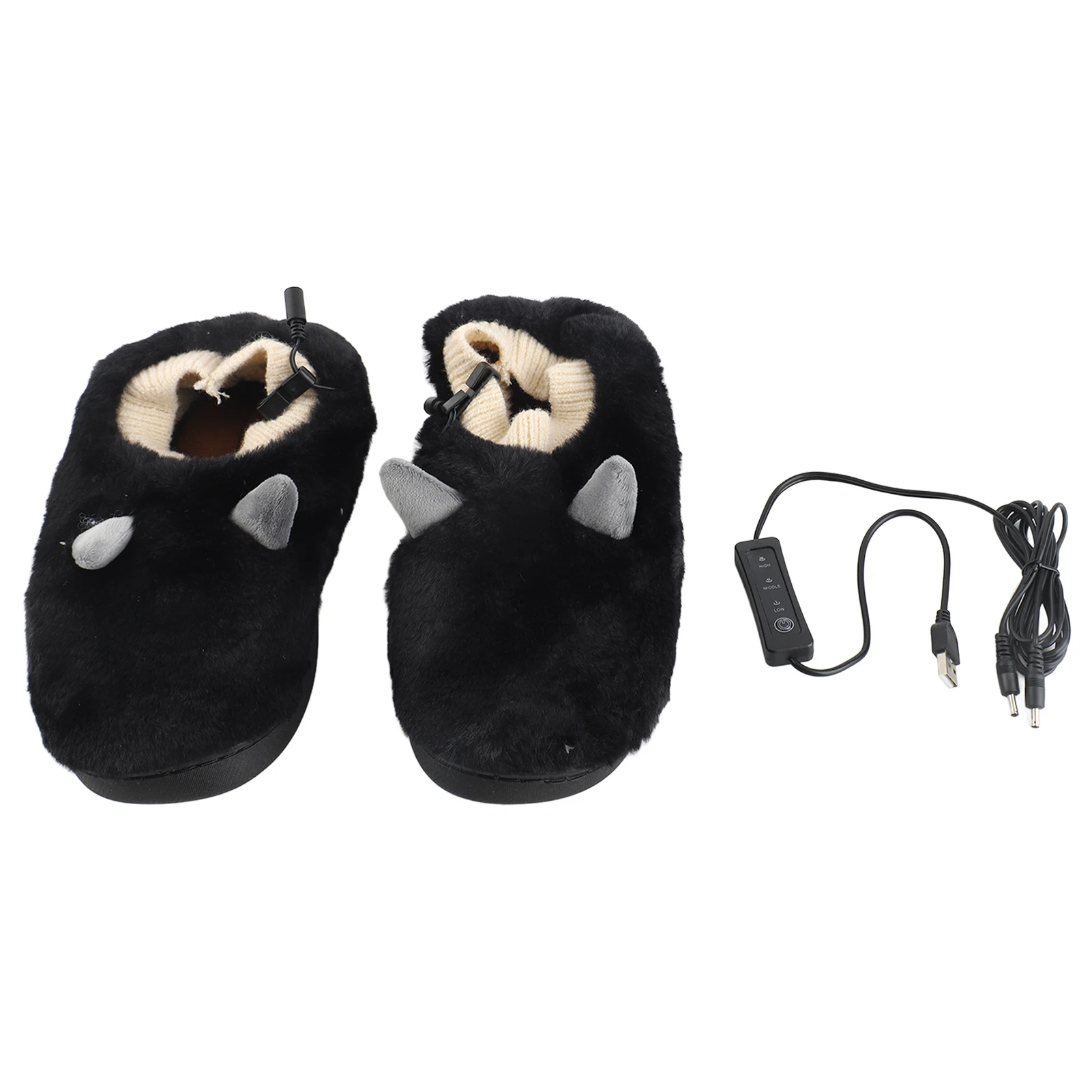 

Heating Slippers USB Heated Slippers Plush Temperature Adjustable Heating Slippers Anti Slip Slippers Winter Foot Warmer for Men