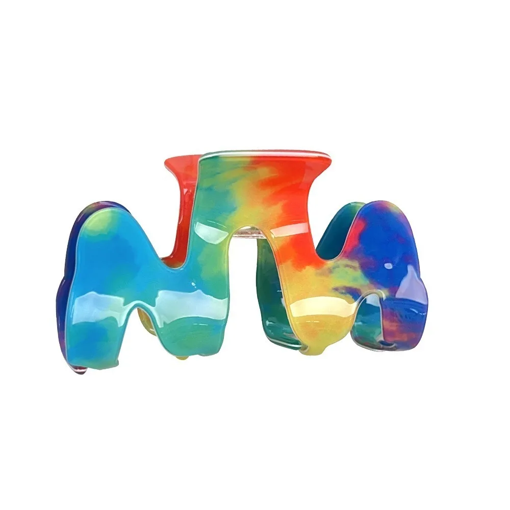 

Acrylic M Shape Hair Claw Hair Accessories Korean Style Rainbow Wave Crab Clip Headwear Shark Clip Women Hair Claw Girl