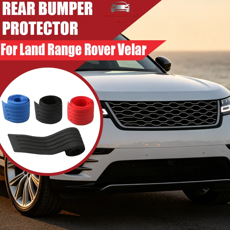 

For Land Range Rover Velar Car Trunk Door Sill Plate Protector Anti-Scratch Rear Bumper Guard Rubber Mouldings Pad Trim