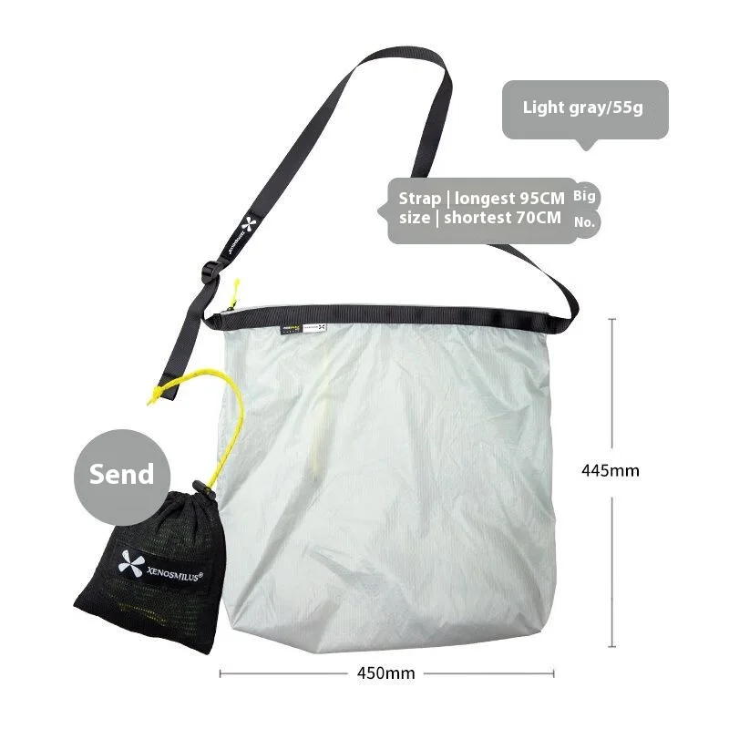 XENOSMILUS Waterproof and Folding Shopping Bag Ultra-Light Sling Shoulder Bag Single Shoulder Bag Outdoor Hiking Leisure Travel