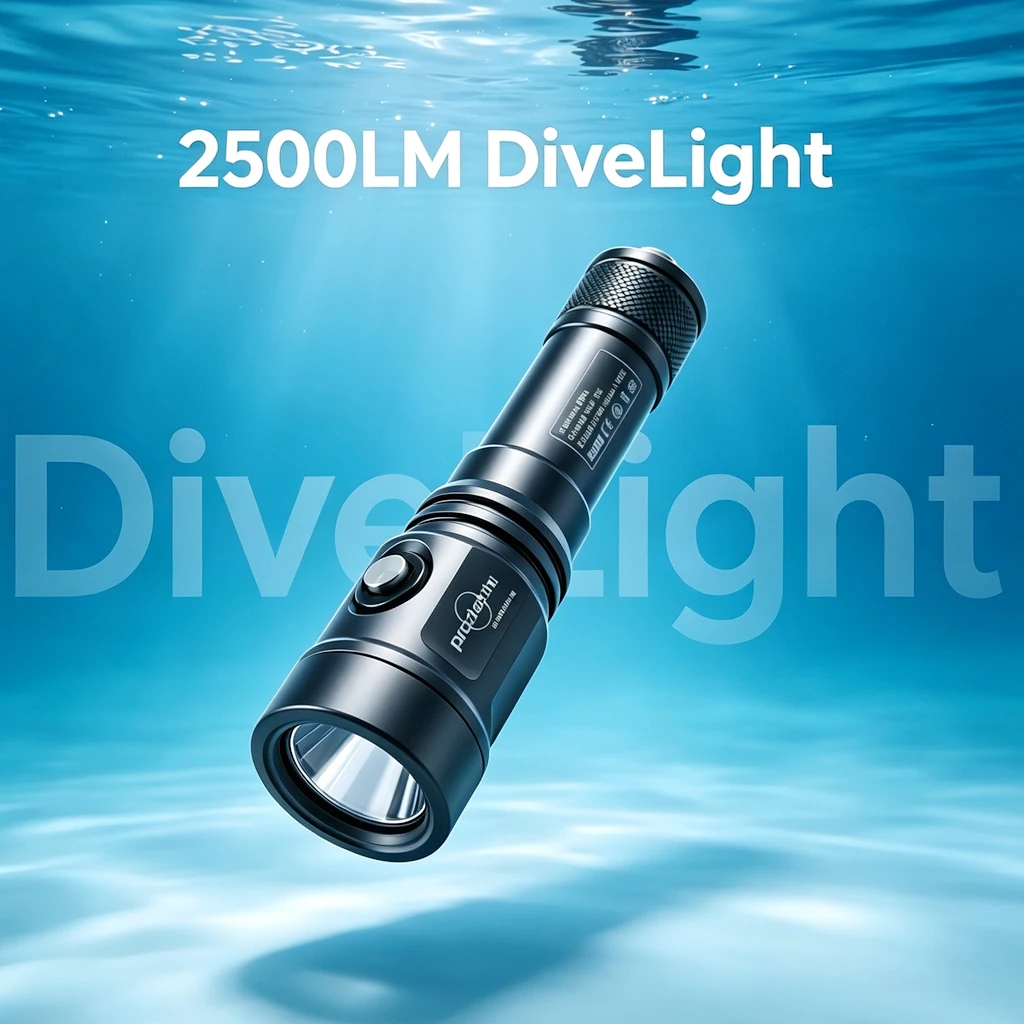 prozhaozhu-dl-b50-plus-2500lm-professional-scuba-diving-flashlight-ip68-100m-waterproof-usb-c-rechargeable-underwater-torch-grey