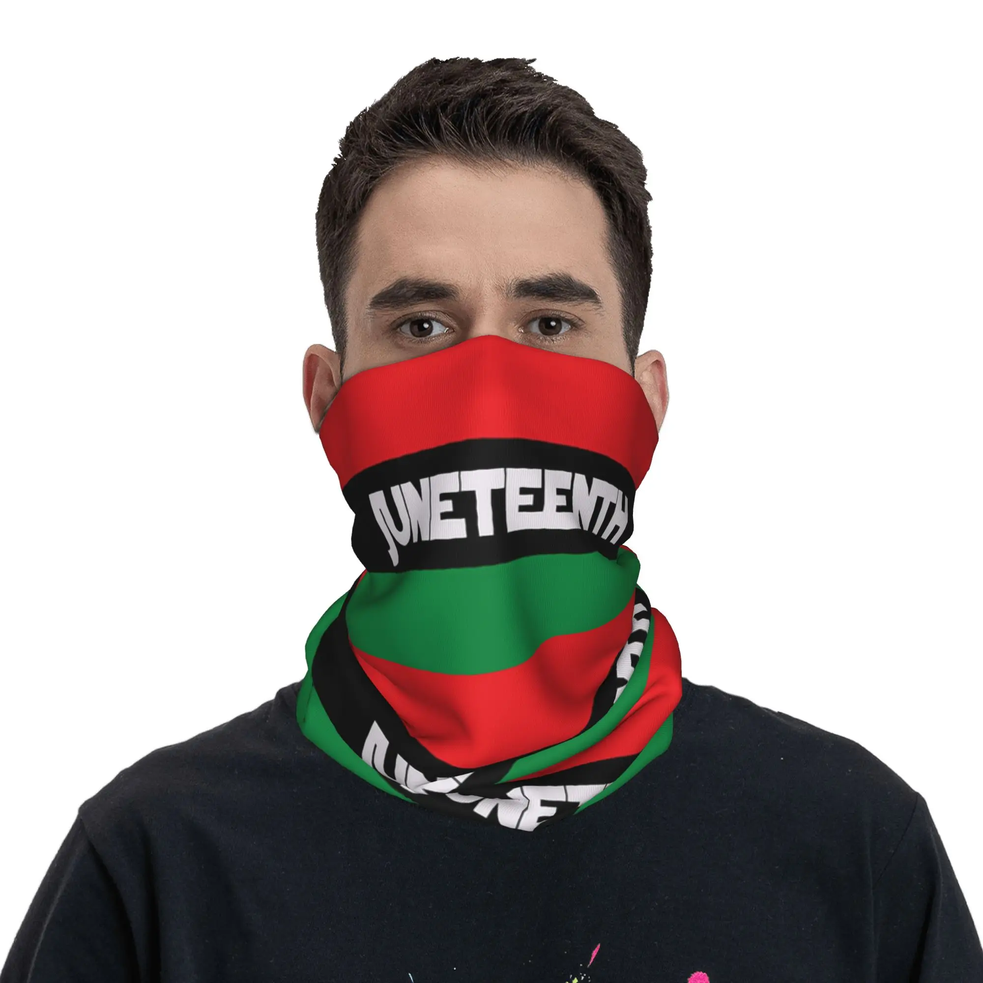 Juneteenth Freedom Day Pan African Flag Black History UNIA Bandana Neck Gaiter Printed Wrap Mask Scarf Cycling Scarf Cycling