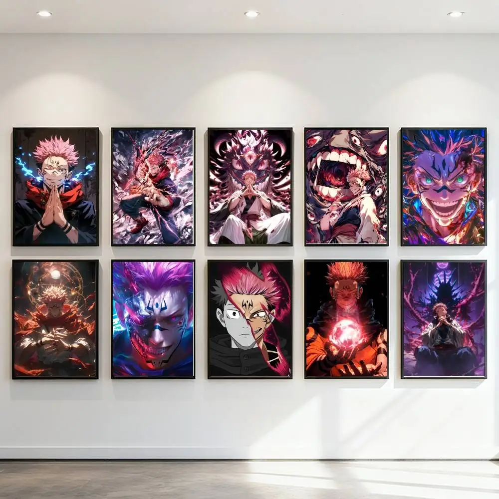Anime J-Jujutsu K-Kaisen ryomen sukuna Poster Art Print Anime Style Home Decor Ideal Gift Perfect Room Decor
