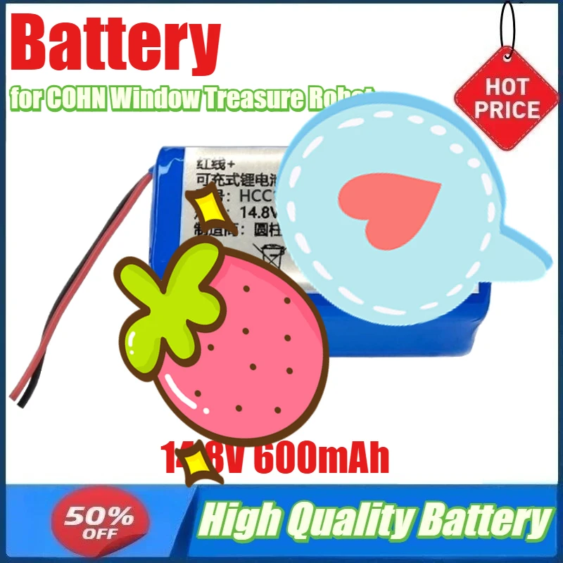 

Аккумулятор 14,8 В, 600 мАч, 8,9 Втч для робота-сокровища COHN Window Treasure Long-line HCC1450-4S1P, аккумуляторная батарея