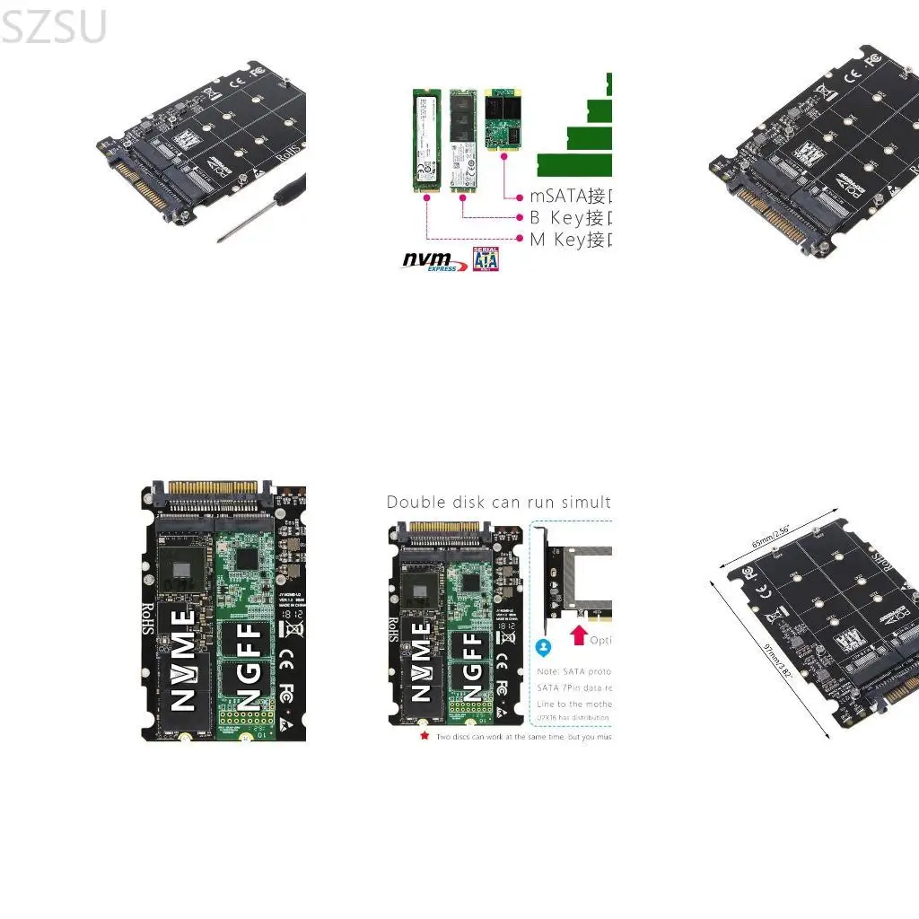 

SZSU Desktop M.2 NVME и SATA-BUS NGFF-SSD TO PCI-E U.2 ADAPTER PCIE Converter