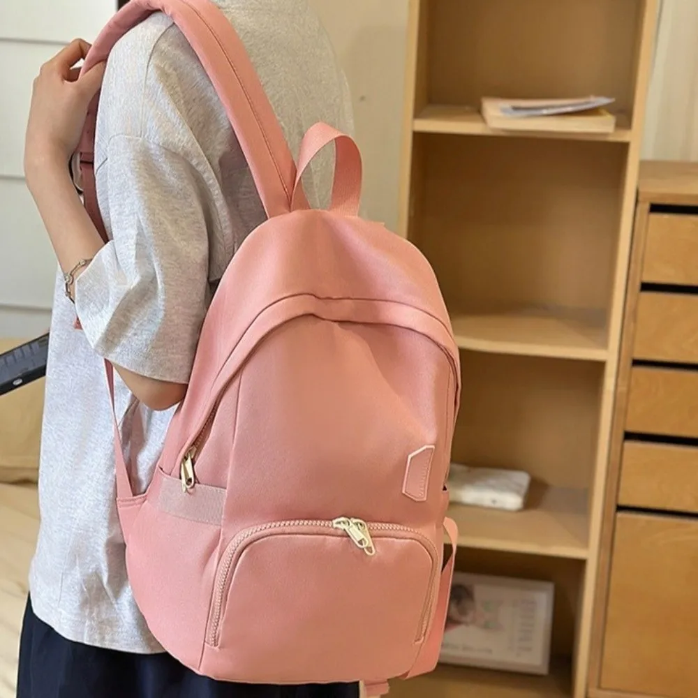 

Waterproof Women Nylon Backpack Large Capacity Leisure Students Schoolbag Preppy Style Lightweight Laptop Book Bag Unisex