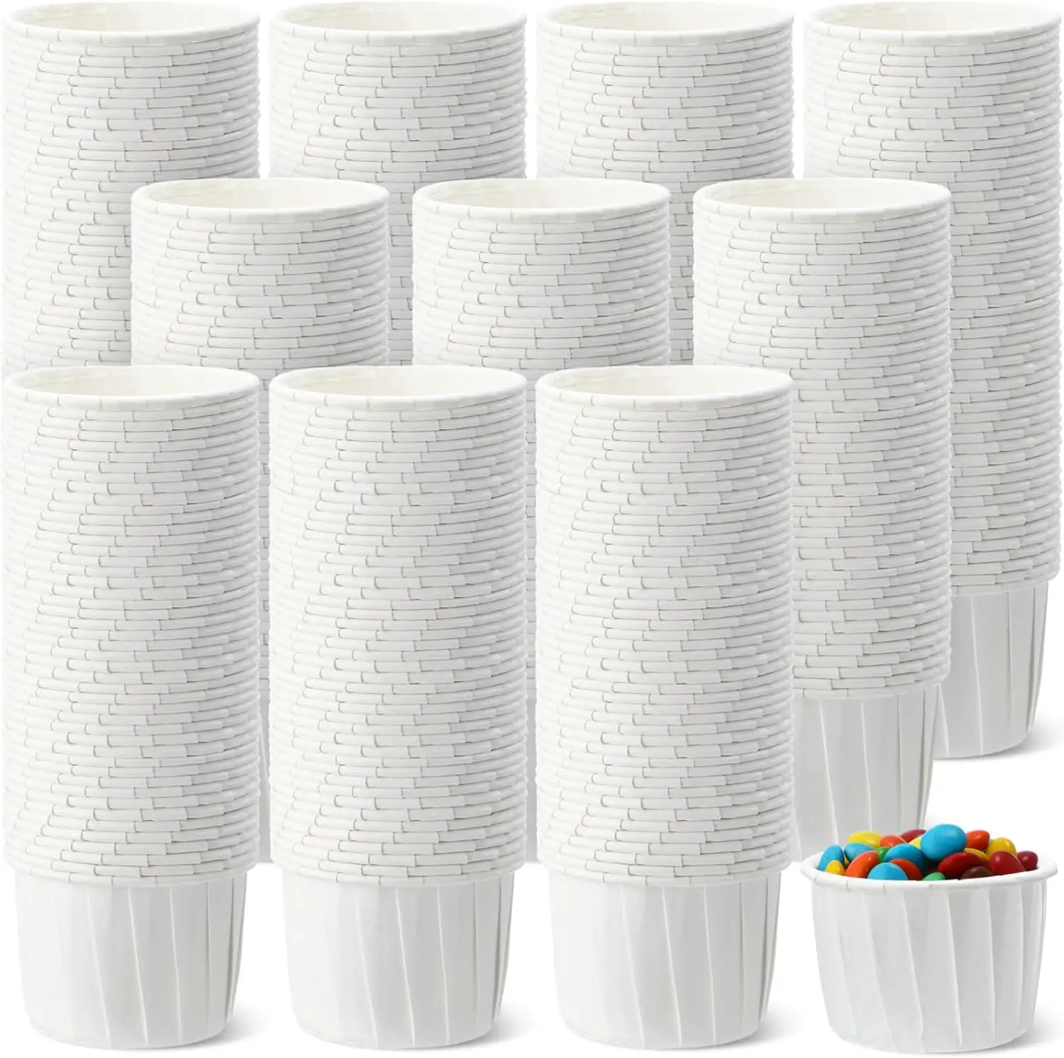 

600 Pack Disposable Paper Medicine Cups Small Condiment Cups for Ketchup Tasting Pills Medicine Food Dessert Portion Con