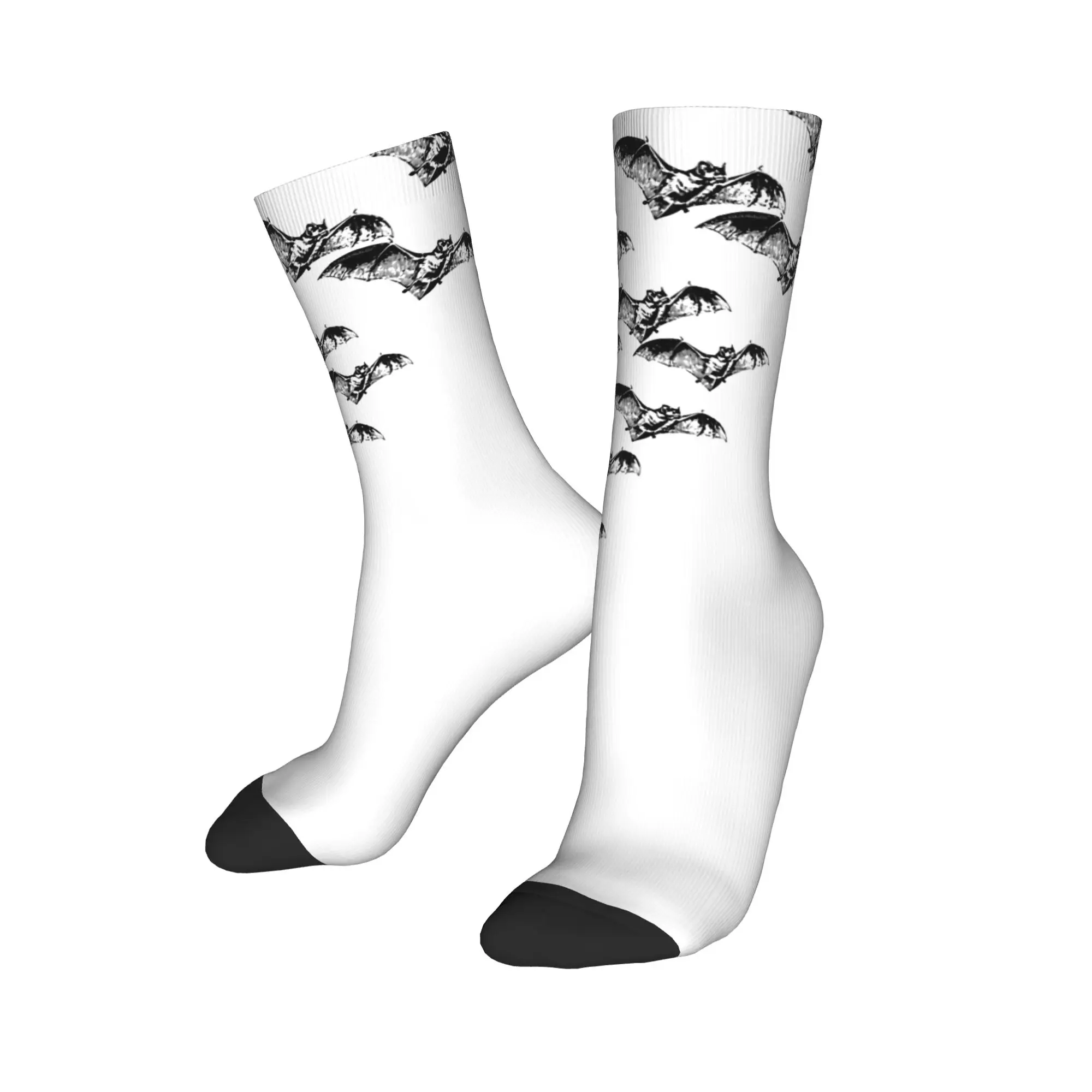 New Male Men Socks Harajuku Scary Flying Bats Bat Spooky Sock Polyester  Graphic Women's Socks Spring Summer Autumn Winter