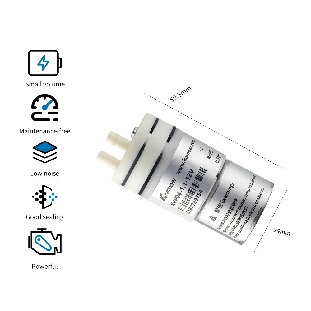 

1,1 л/мин KVP04 микро мембранный насос 24 В/12 В электрический вакуумный насос отрицательного давления всасывающий бесщеточный длительный срок службы