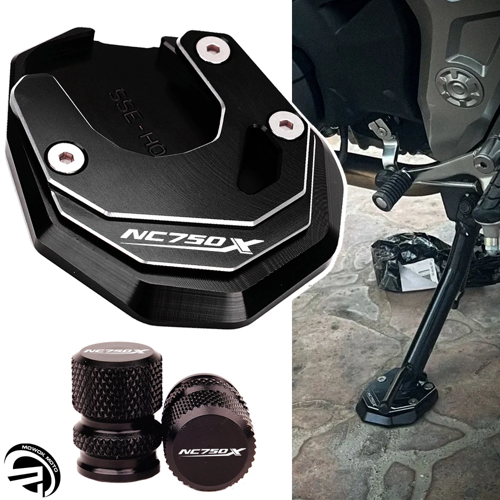 Para honda nc750x nc 750 x nc 750x 2021-2024 2023 acessórios da motocicleta kickstand pé suporte lateral ampliador almofada