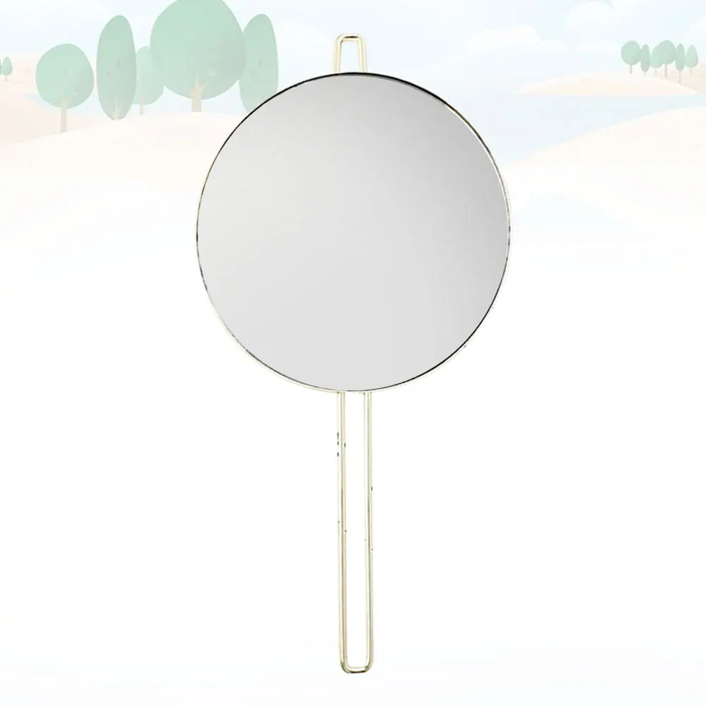 Runder, an der Wand hängender Hand-Make-up-Spiegel, hochauflösende, glatte Oberfläche, langlebiger Metallrahmen, Waschtisch, Badezimmer, Reisen