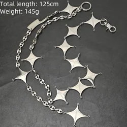 Fashion Starlight Mens Pants Chain Multi-function Silvery Metal One Waist lussuoso y2k portachiavi Hip Hop accessori Punk