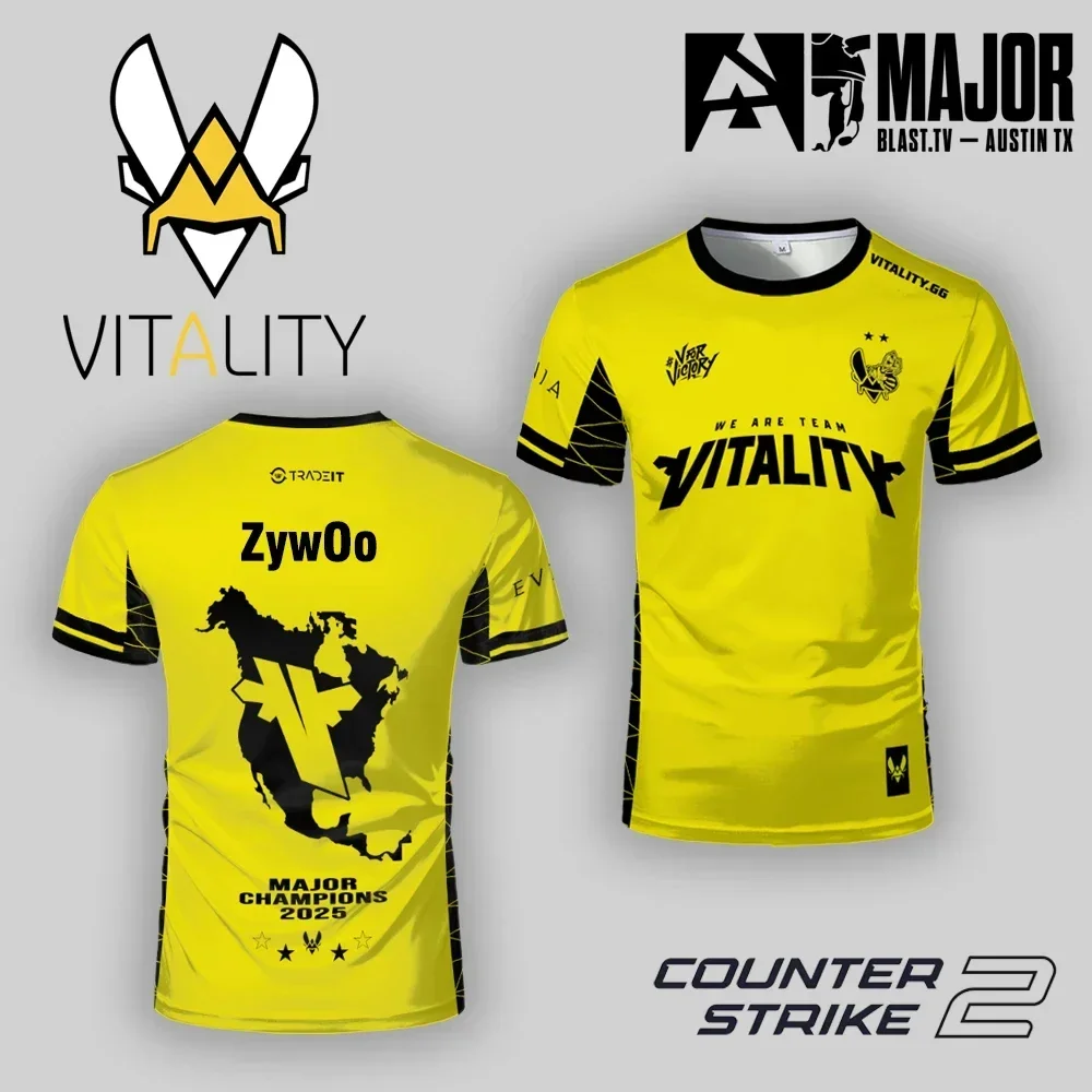 Team Vitality CS2 Austin Jersey, 3D Print T-Shirt, Sleeveless Tops & Casual Shorts for CSGO Fans